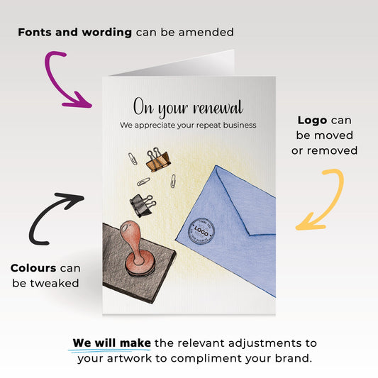 ‘Stamped Envelope’ Personalised Corporate Branded Financial Greeting Cards image 1