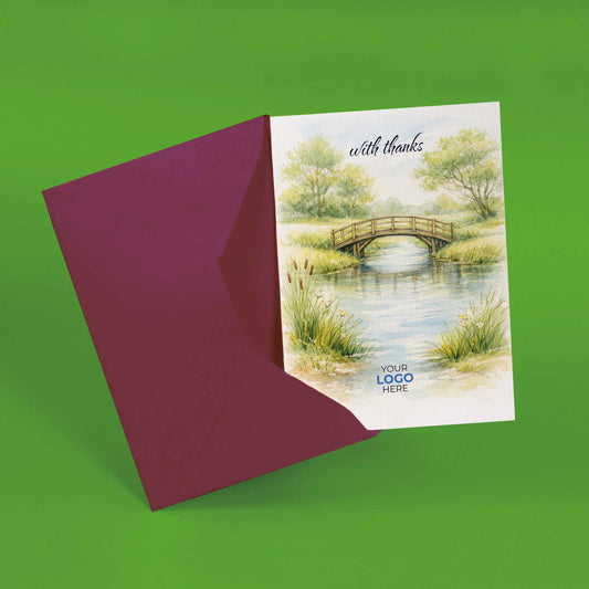 #422 - ‘Bridge Over Water' Branded Client Thank You Cards