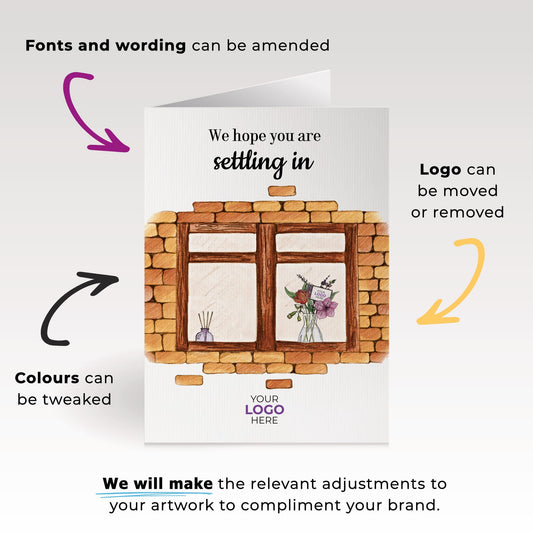 ‘Out the Window’ Personalised Corporate Branded Property Greeting Cards image 1