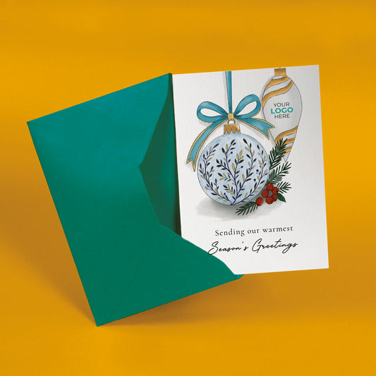 #483 - ‘Glass Baubles' Personalised Company Christmas Cards