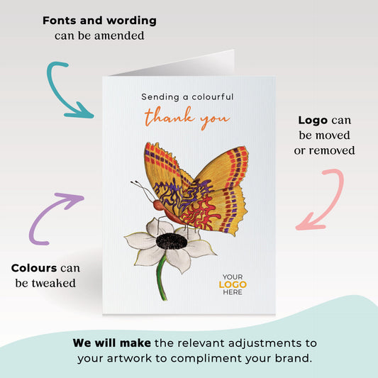 ‘Butterfly on Flower’ Business Thank You Cards image 1