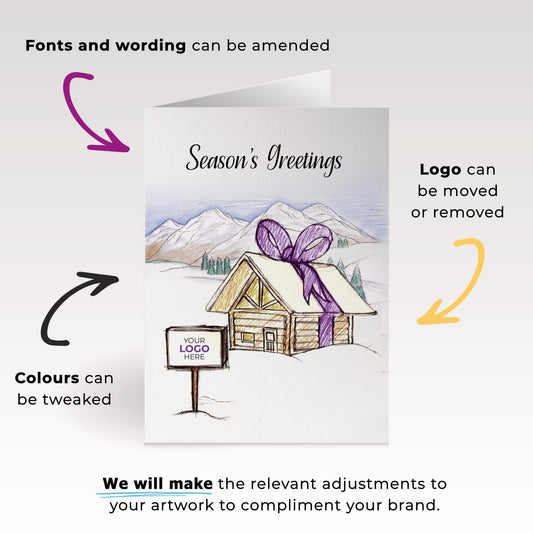 ‘Cabin in the Snow’ Customised Corporate Christmas Cards image 1