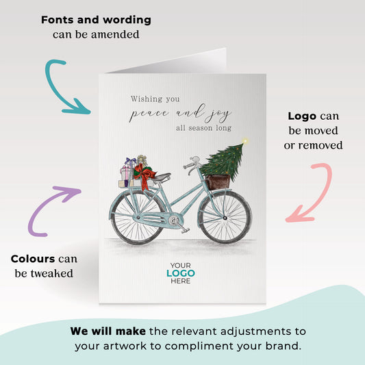 Christmas Bicycle' Branded Christmas Cards image 1