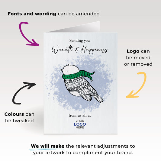 ‘Birdy Scarf’ Customised Corporate Christmas Cards image 1