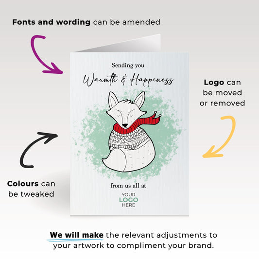 ‘Foxy Scarf’ Customised Corporate Christmas Cards image 1
