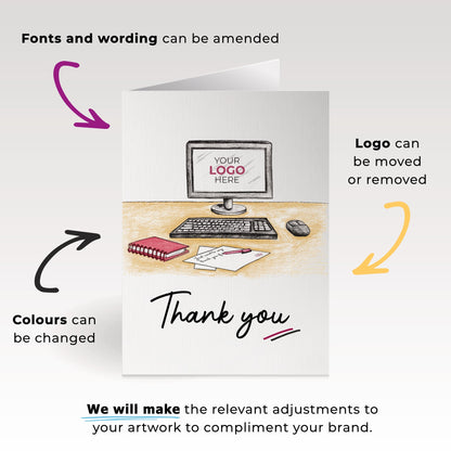 ‘Computer Desk’ Business Thank You Cards image 1