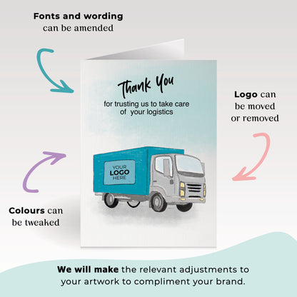 ‘Delivery Truck’ Personalised Corporate Branded Automotive Greeting Cards image 1