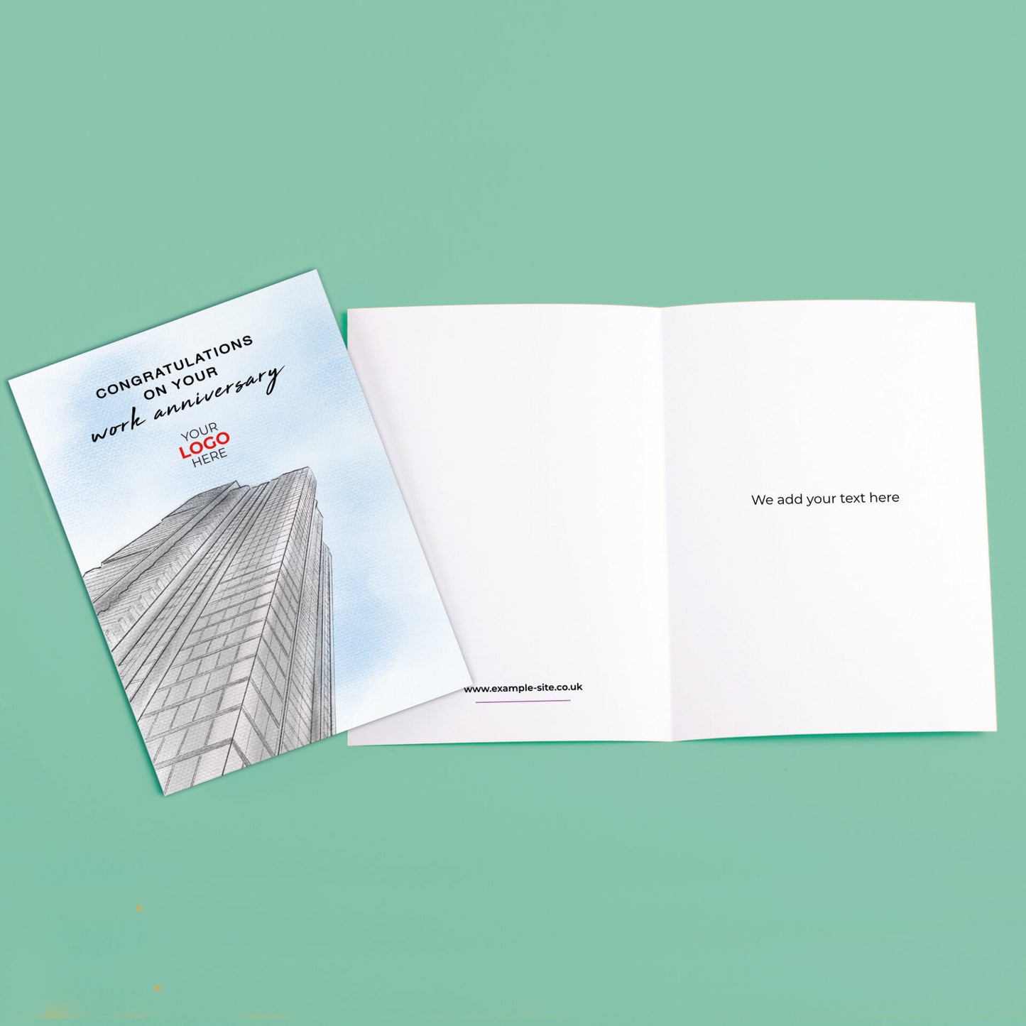 ‘High Rise Office’ Personalised Corporate Branded Anniversary Greeting Cards image 3