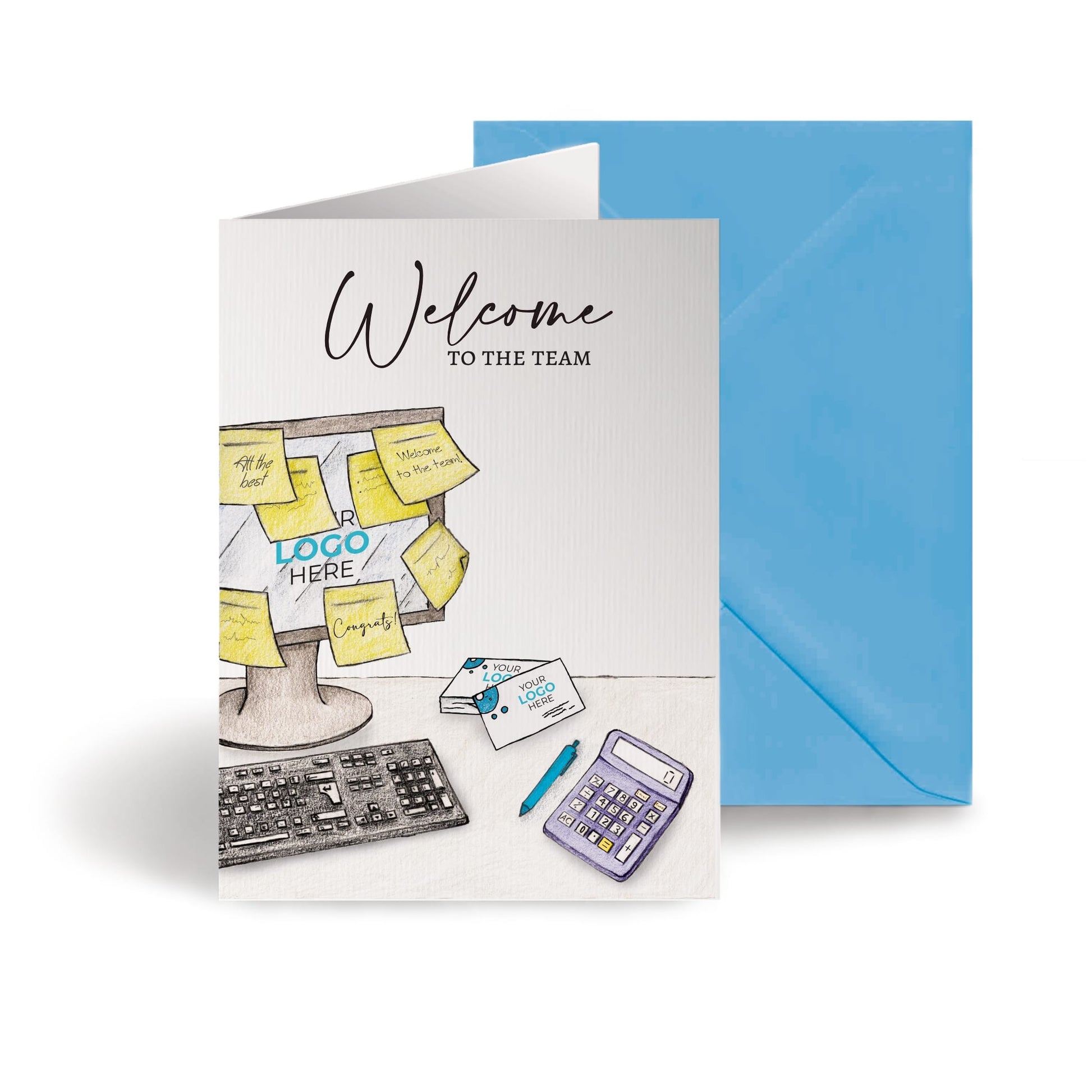 ‘Sticky Notes’ Personalised Corporate Branded Welcome Greeting Cards image 0