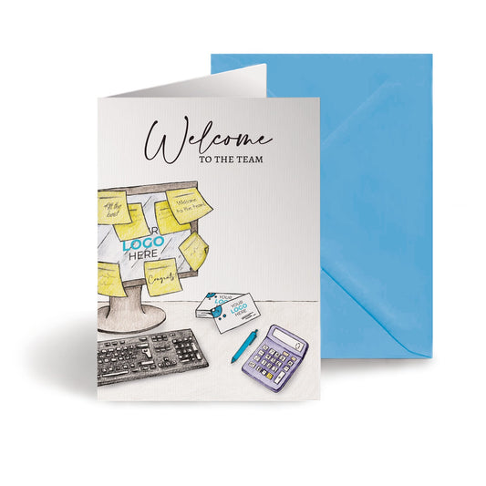 ‘Sticky Notes’ Personalised Corporate Branded Welcome Greeting Cards image 0