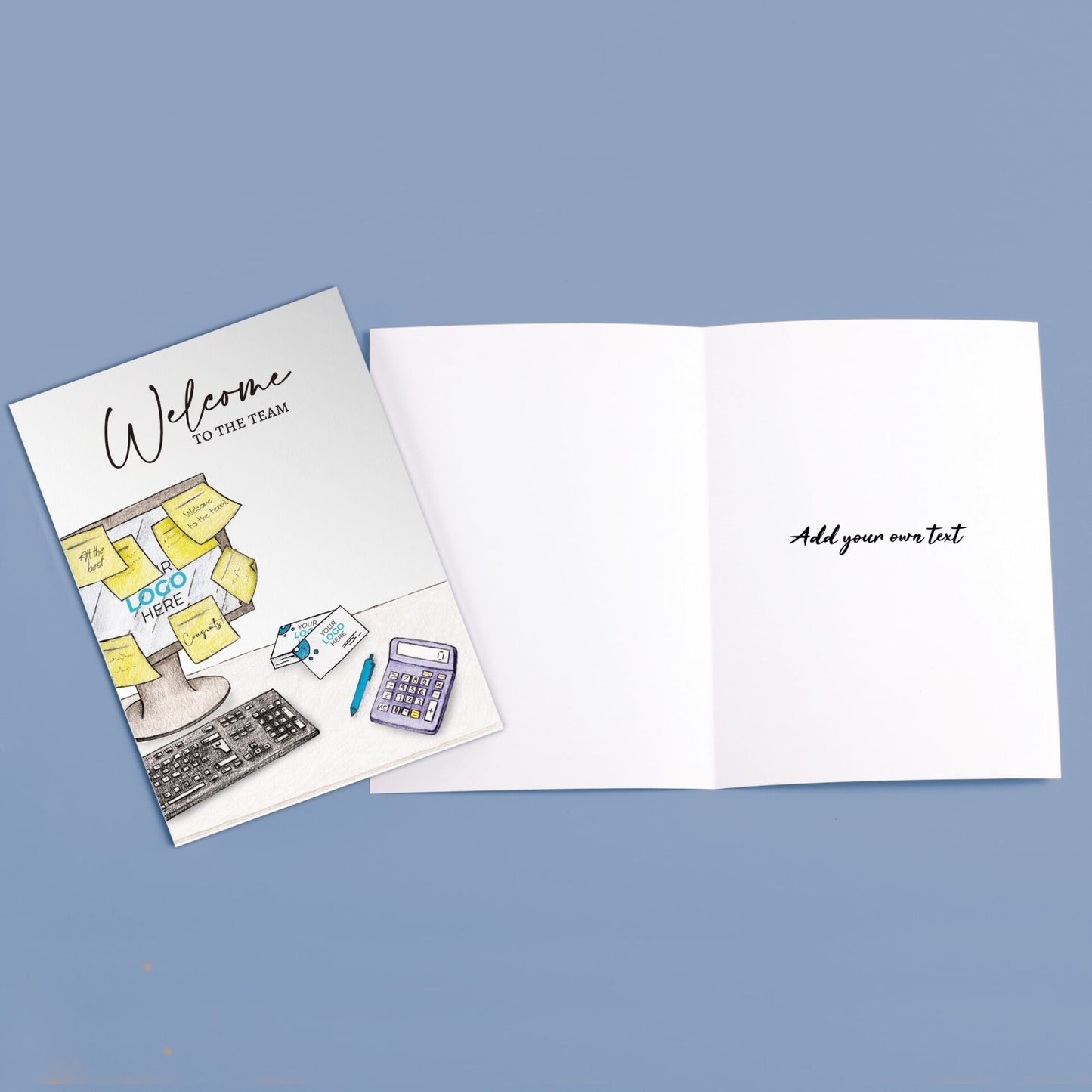 ‘Sticky Notes’ Personalised Corporate Branded Welcome Greeting Cards image 3