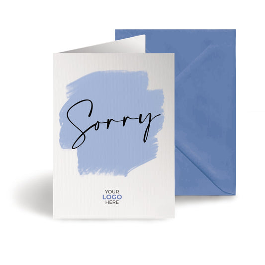 ‘Coloured Swipe’ Personalised Corporate Branded Sorry Greeting Cards image 0
