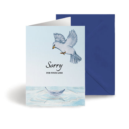 ‘Bird Hovering’ Personalised Corporate Branded Health Care Greeting Cards image 0
