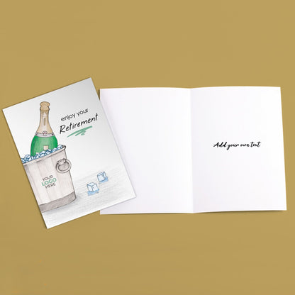 ‘Bottle in Ice’ Personalised Corporate Branded Retirement Greeting Cards image 3