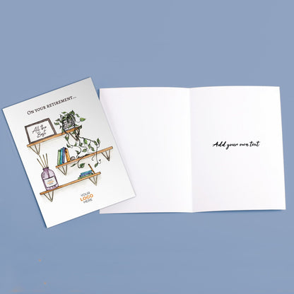 ‘Shelves’ Personalised Corporate Branded Retirement Greeting Cards image 2