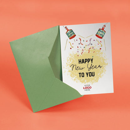Party Poppers' Personalised Corporate Branded New Year Greeting Cards image 2
