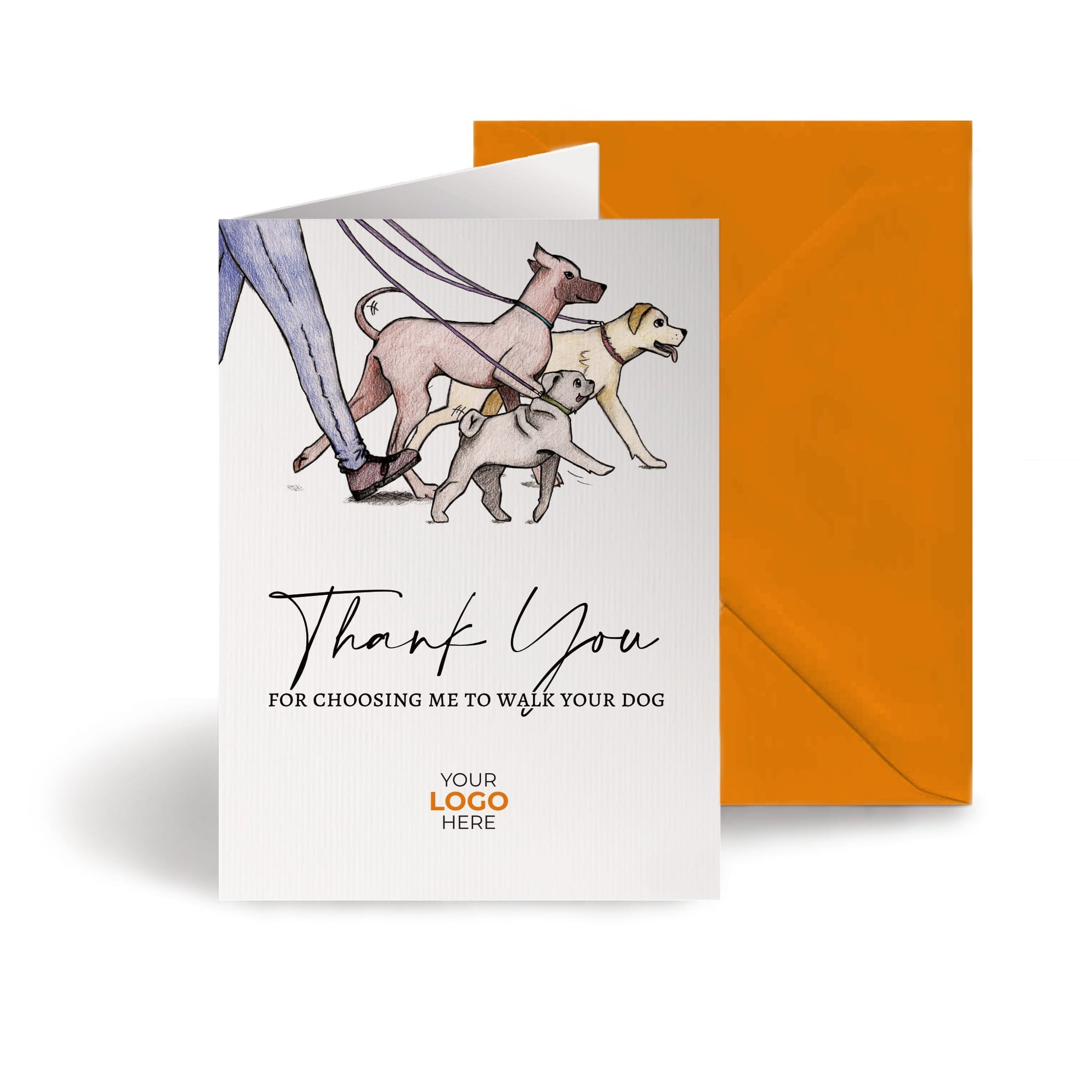 ‘Dog Walking’ Personalised Corporate Branded All Things Dogs Greeting Cards image 0