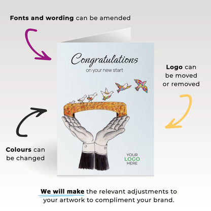 Bridge Birds' Personalised Corporate Branded New Job Greeting Cards image 1