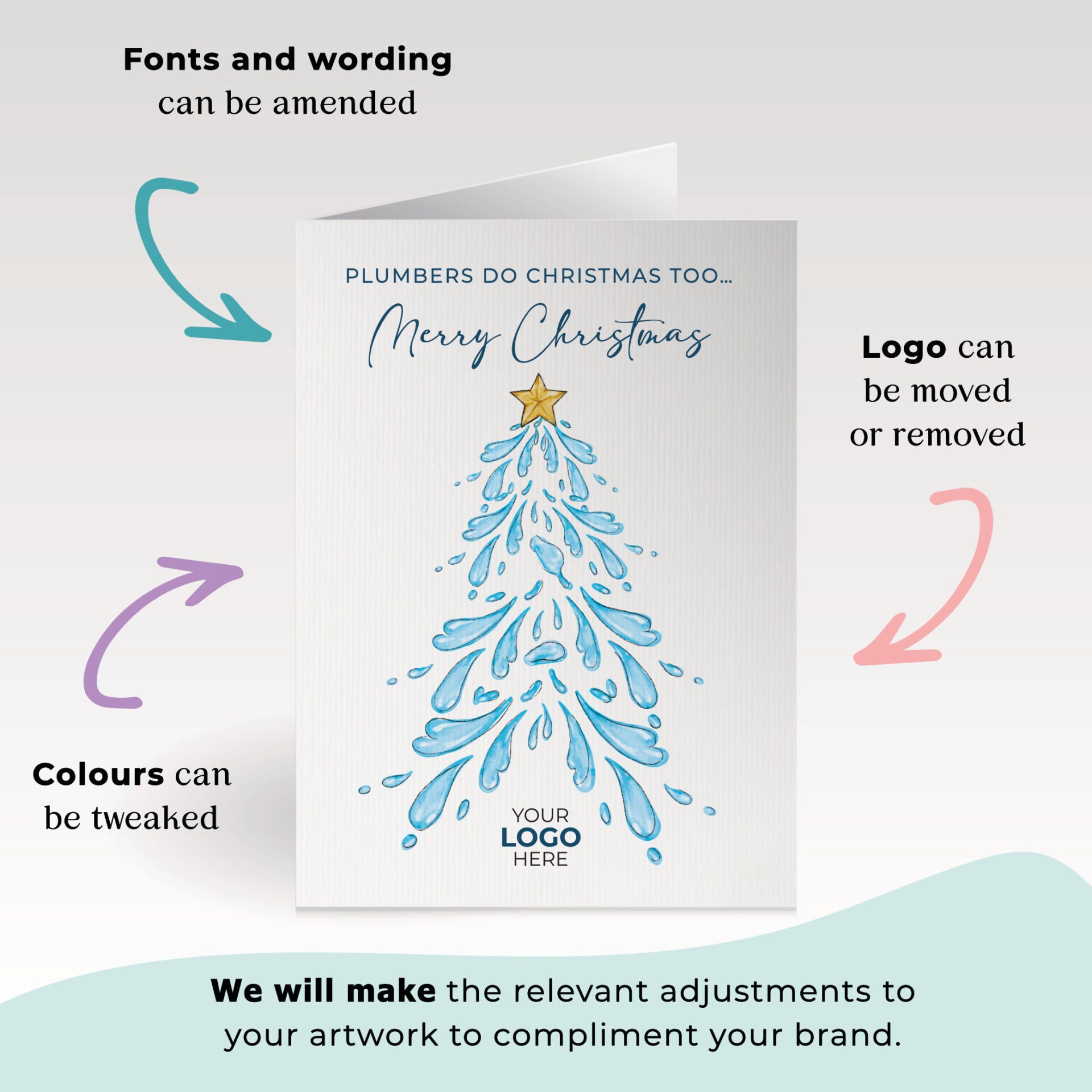 Water Christmas Tree' Branded Christmas Cards image 1