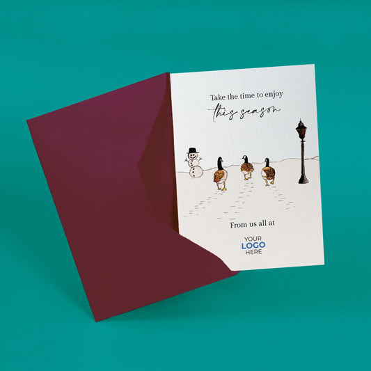 ‘Geese Walking Away’  Customised Corporate Christmas Cards image 1