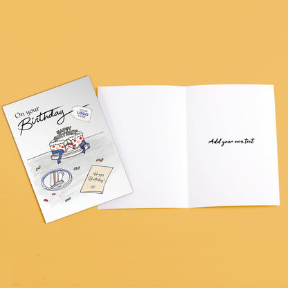‘Cake Slice’ Personalised Corporate Branded Birthday Greeting Cards image 3