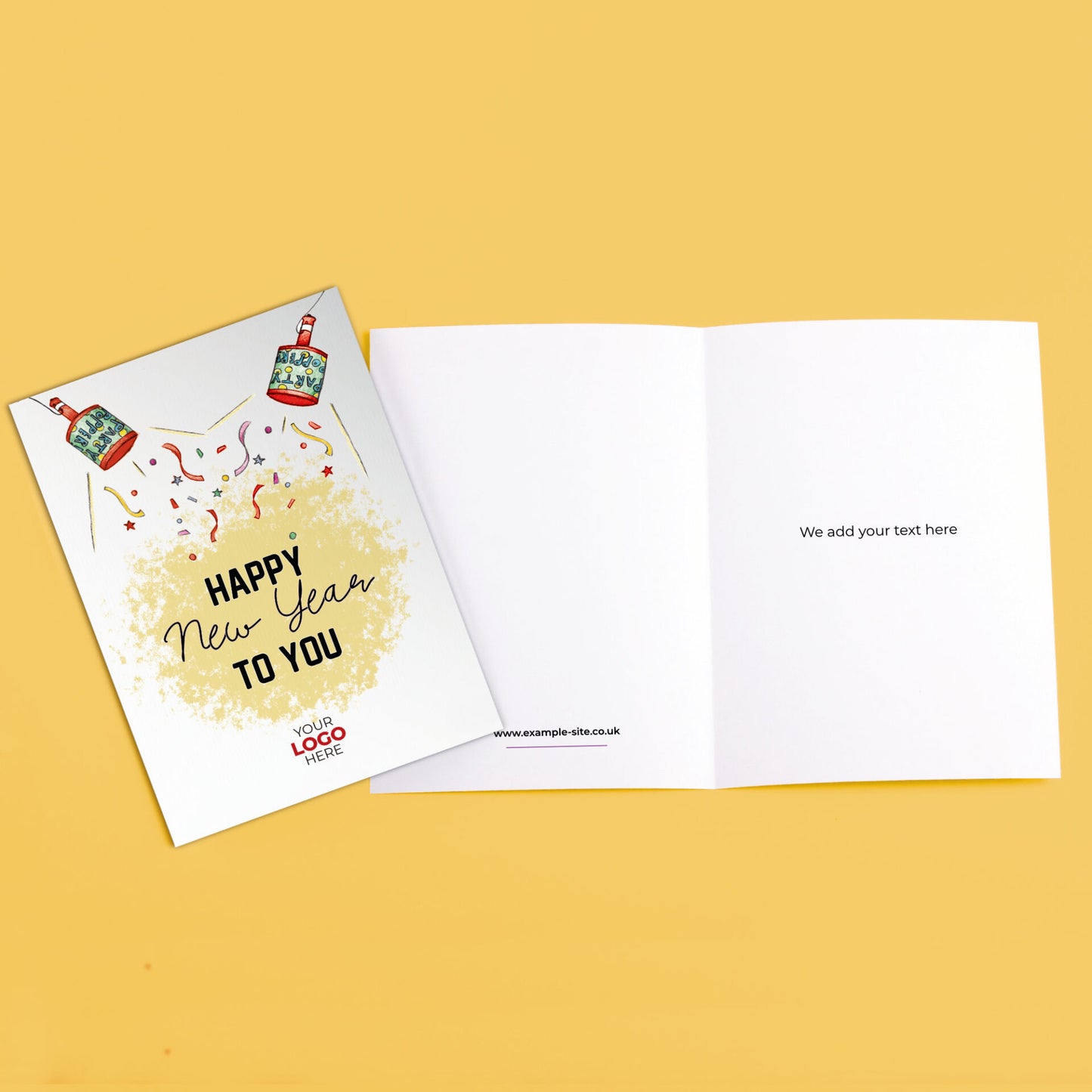 Party Poppers' Personalised Corporate Branded New Year Greeting Cards image 3