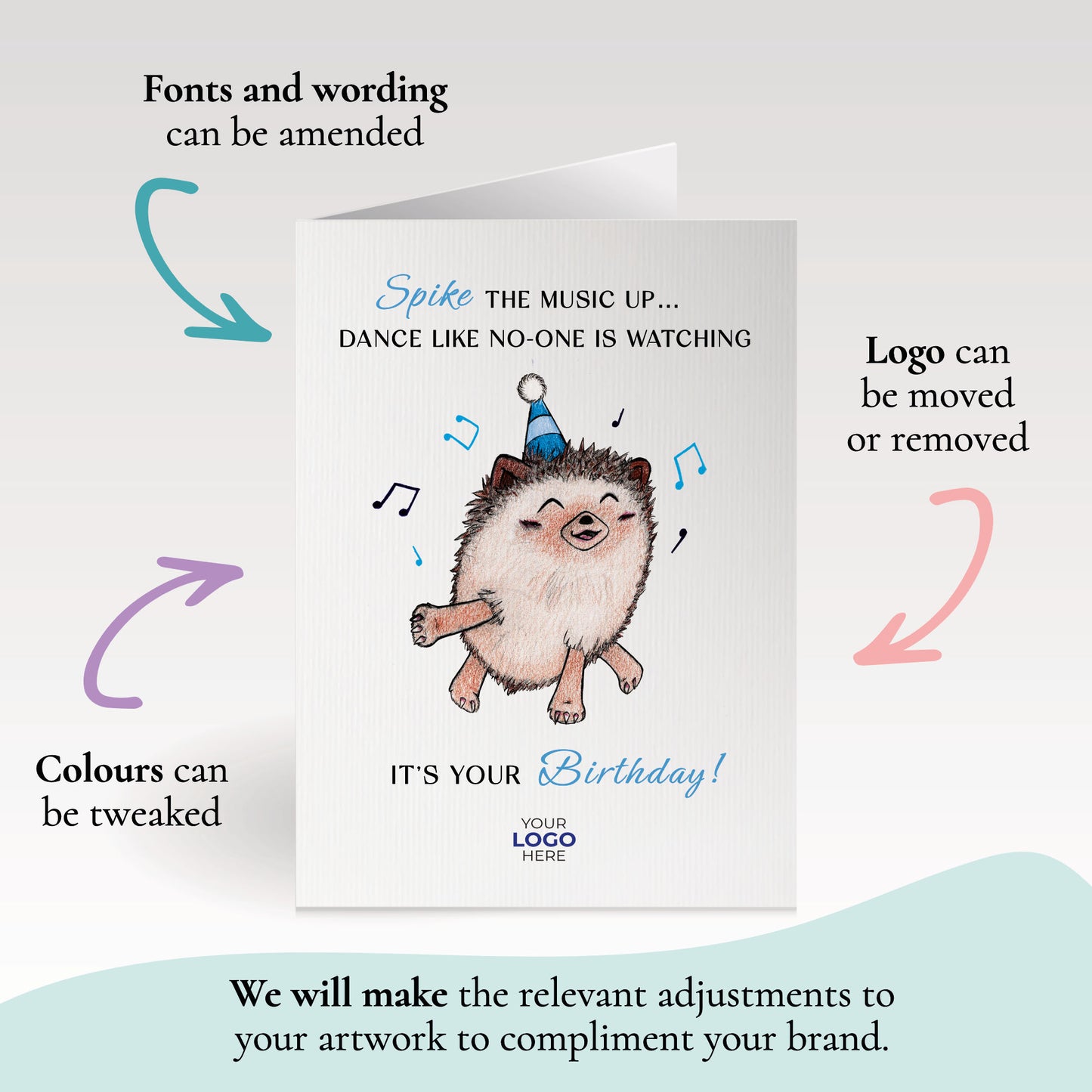 ‘Birthday Hedgehog’ Business Birthday Cards image 2