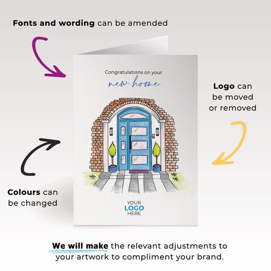 Colorful Door' Personalised Corporate Branded Property Greeting Cards image 1