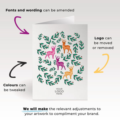 Reindeers And Mistletoe'  Customised Corporate Christmas Cards image 1