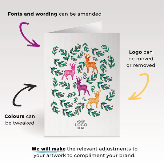 Reindeers And Mistletoe'  Customised Corporate Christmas Cards image 1