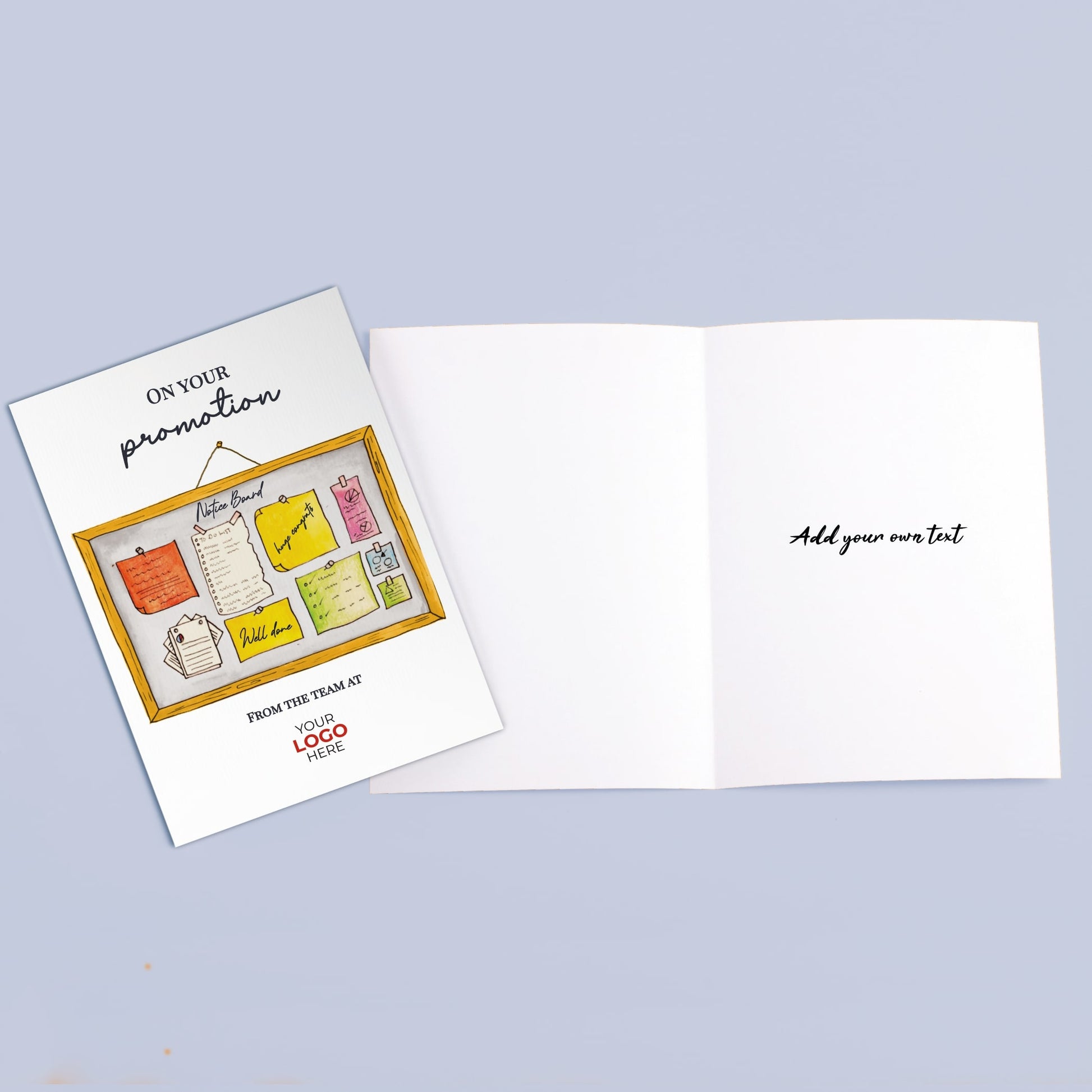 ‘Notice Board’ Personalised Corporate Branded New Job Greeting Cards image 3
