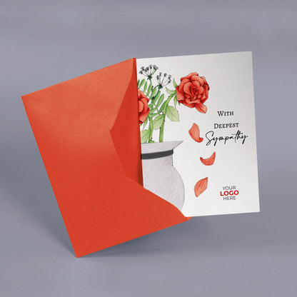 ‘Falling Petals’ Personalised Corporate Branded Health Care Greeting Cards image 2