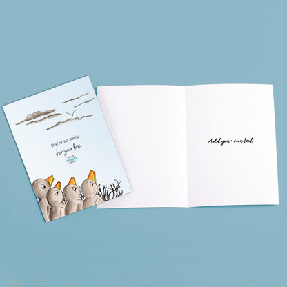 ‘Birds in Nest’ Personalised Corporate Branded Sympathy Greeting Cards image 3