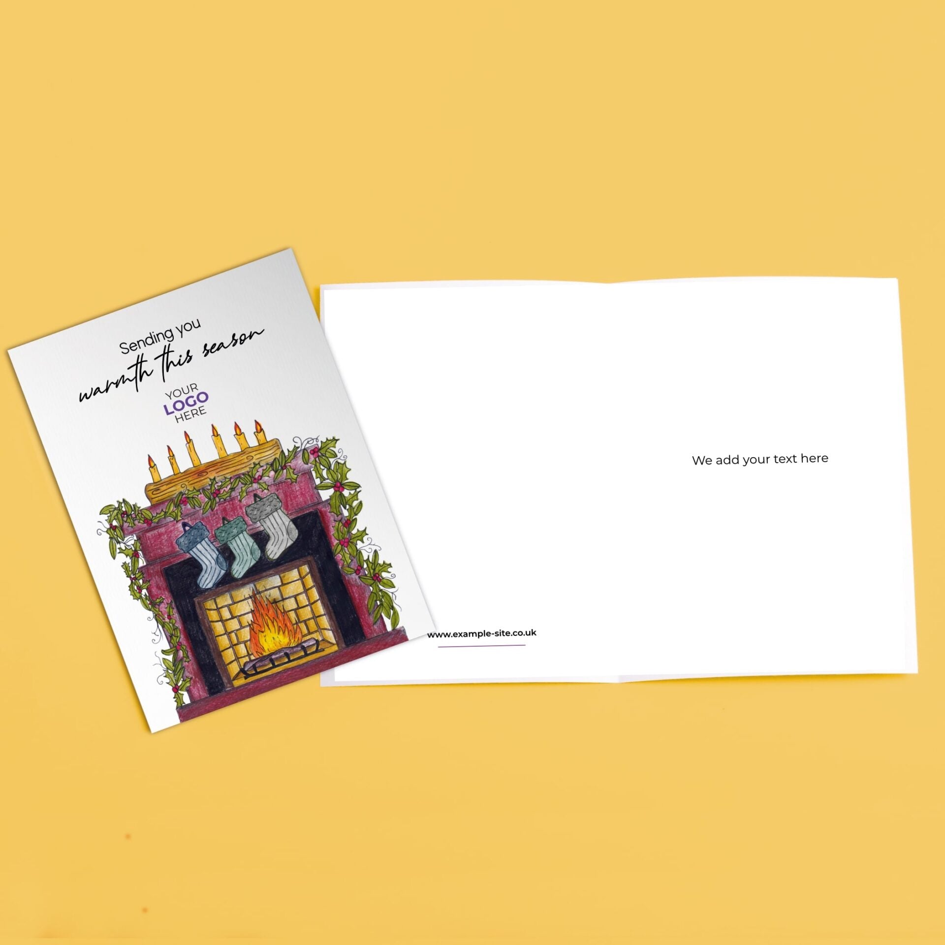 Fireplace'  Customised Corporate Christmas Cards image 3