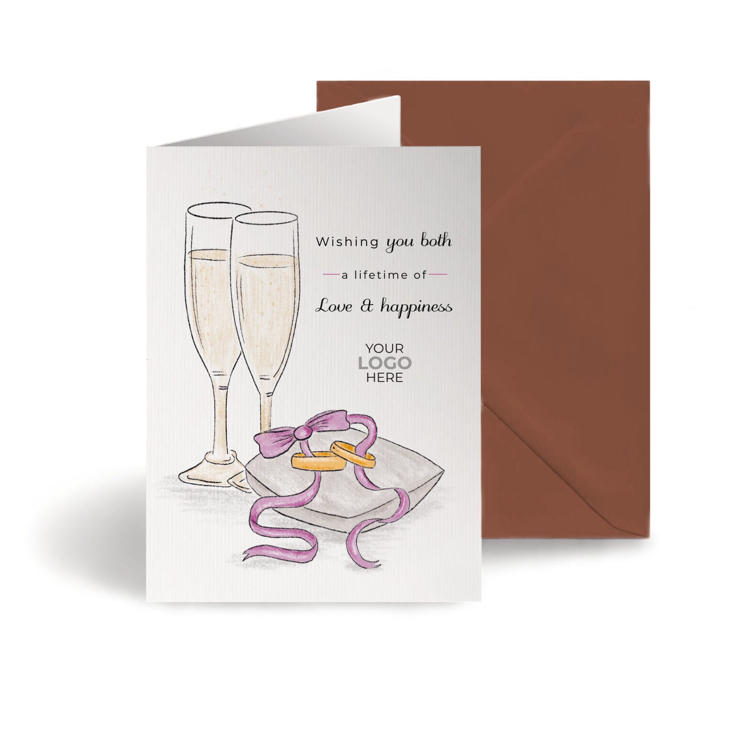 ‘Wedding Rings' Personalised Corporate Branded Wedding Greeting Cards image 0