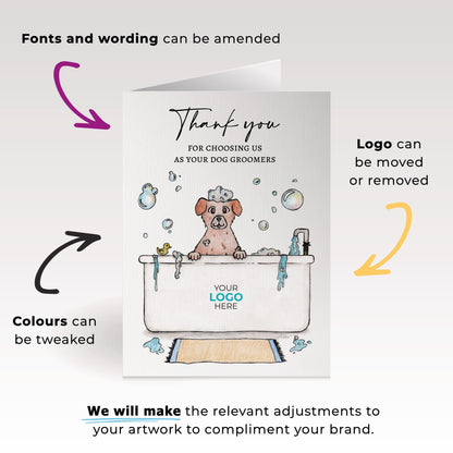 ‘Dog In Bath’ Personalised Corporate Branded All Things Dogs Greeting Cards image 1