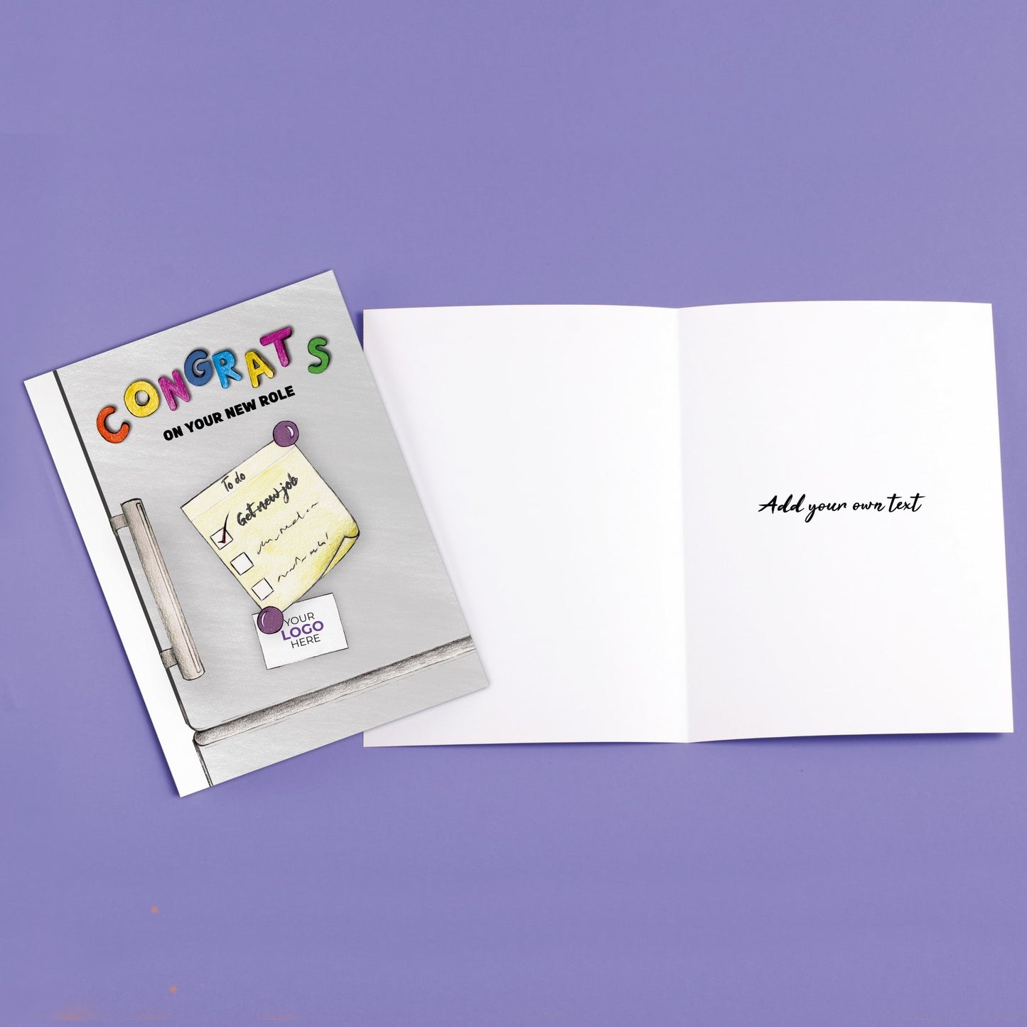 ‘Fridge Magnets’ Personalised Corporate Branded New Job Greeting Cards image 3