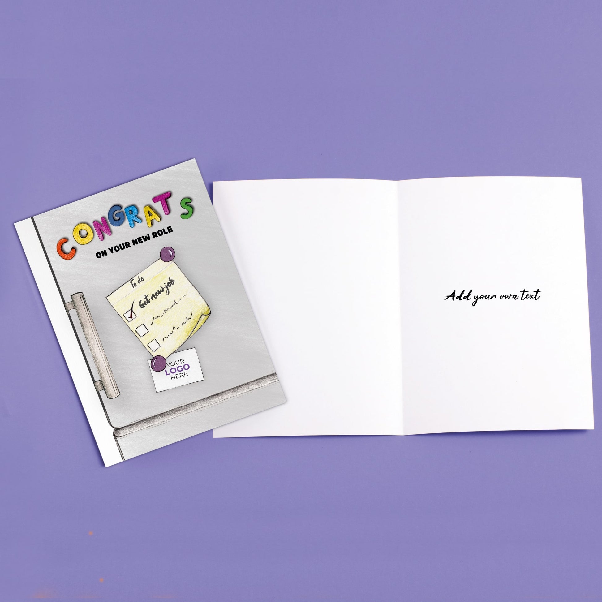 ‘Fridge Magnets’ Personalised Corporate Branded New Job Greeting Cards image 3