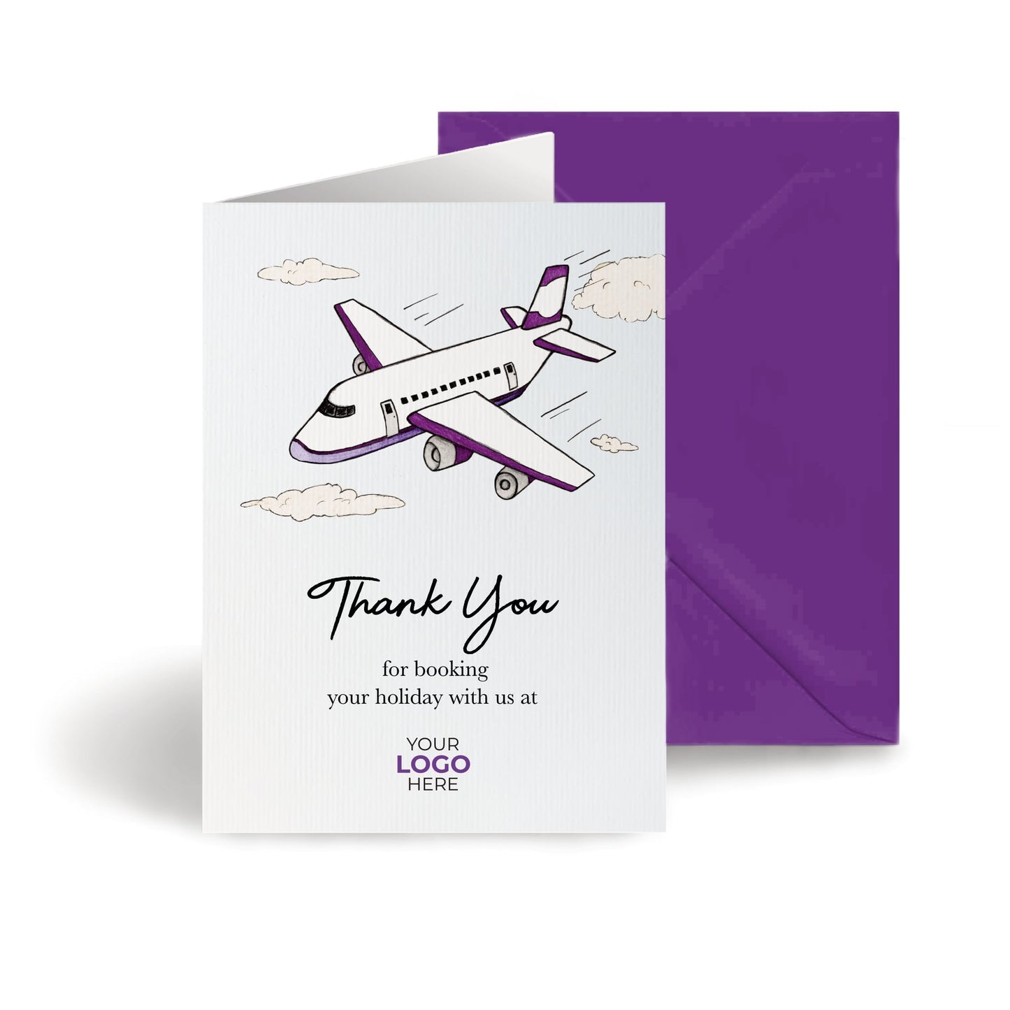 ‘Plane’ Personalised Corporate Branded Travel Greeting Cards image 0