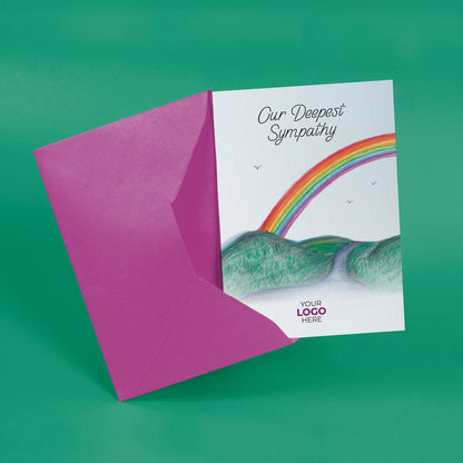‘Rainbow’ Personalised Corporate Branded Sympathy Greeting Cards image 2