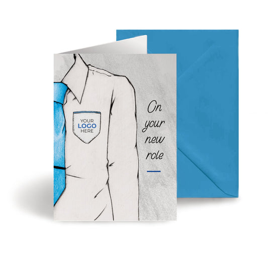 ‘Smart Shirt’ Personalised Corporate Branded New Job Greeting Cards image 0