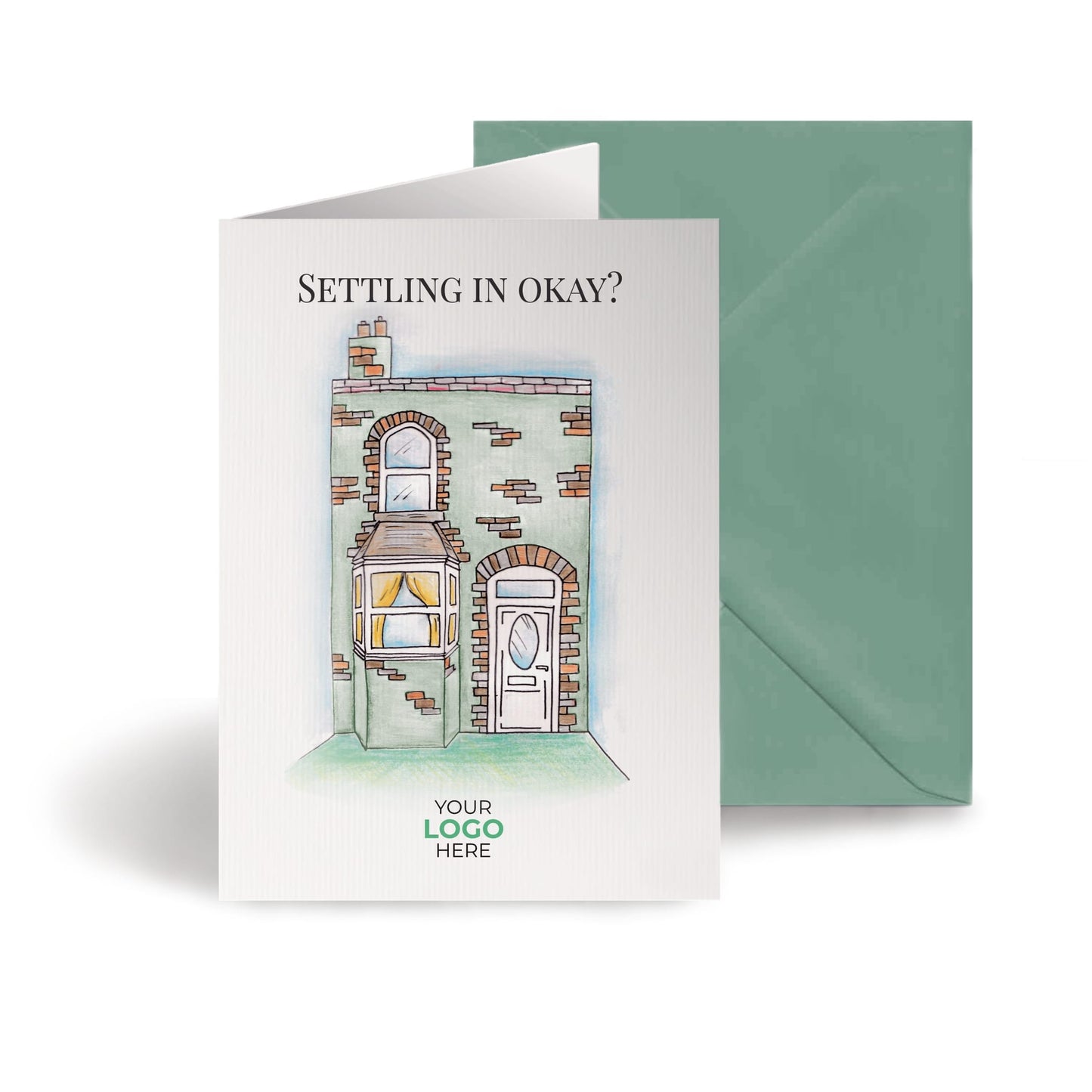 Tall House' Personalised Corporate Branded Property Greeting Cards image 0