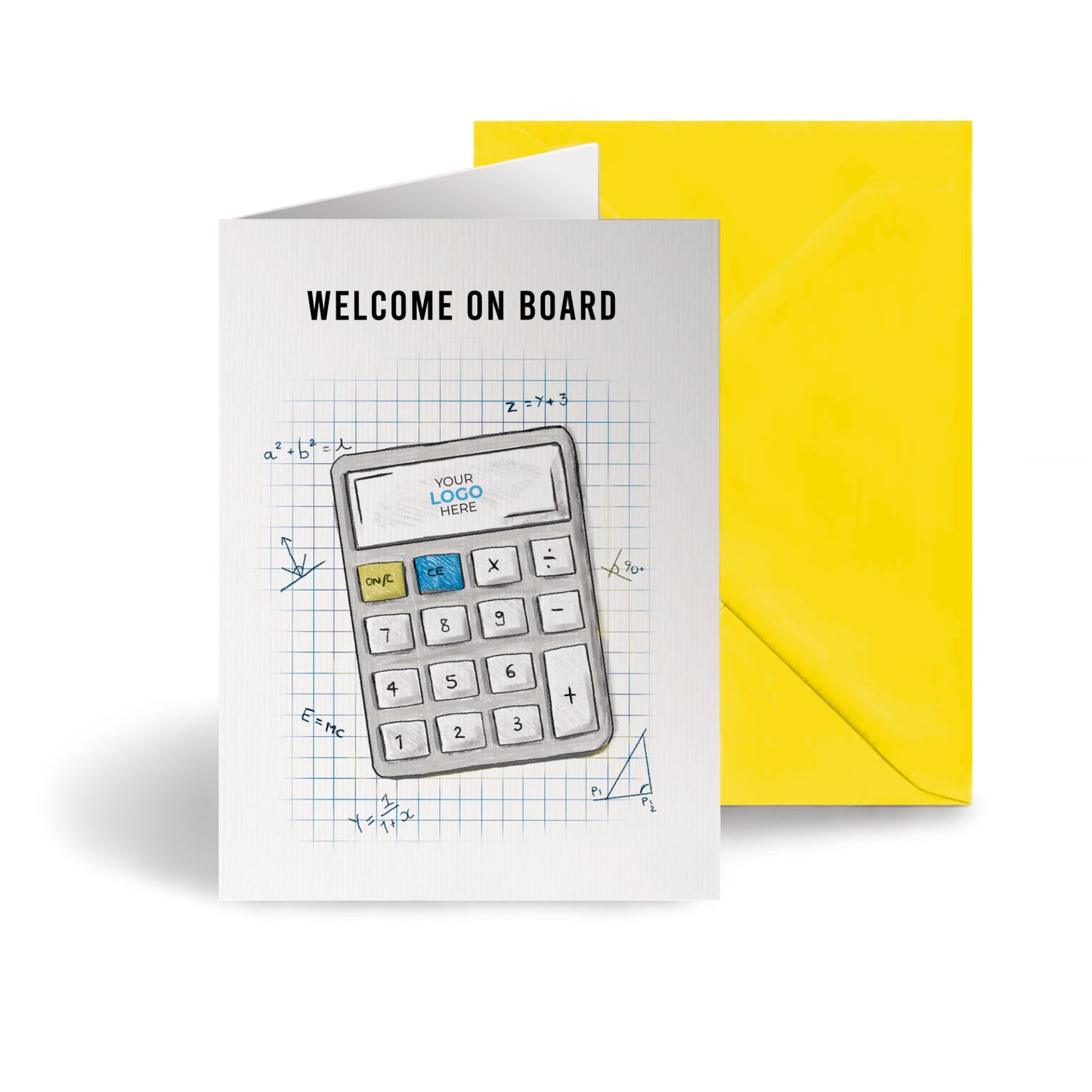 ‘Calculator’ Personalised Corporate Branded Welcome Greeting Cards image 0