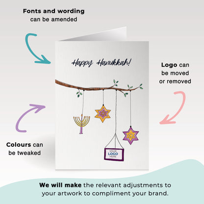 Hanukkah Branch' Business Religious Festival Cards image 2