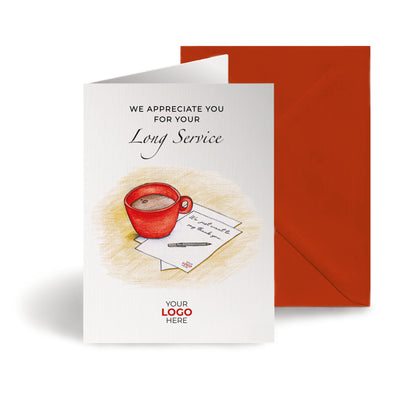 ‘Mug & Note’ Personalised Corporate Branded Staff Appreciation Greeting Cards image 0