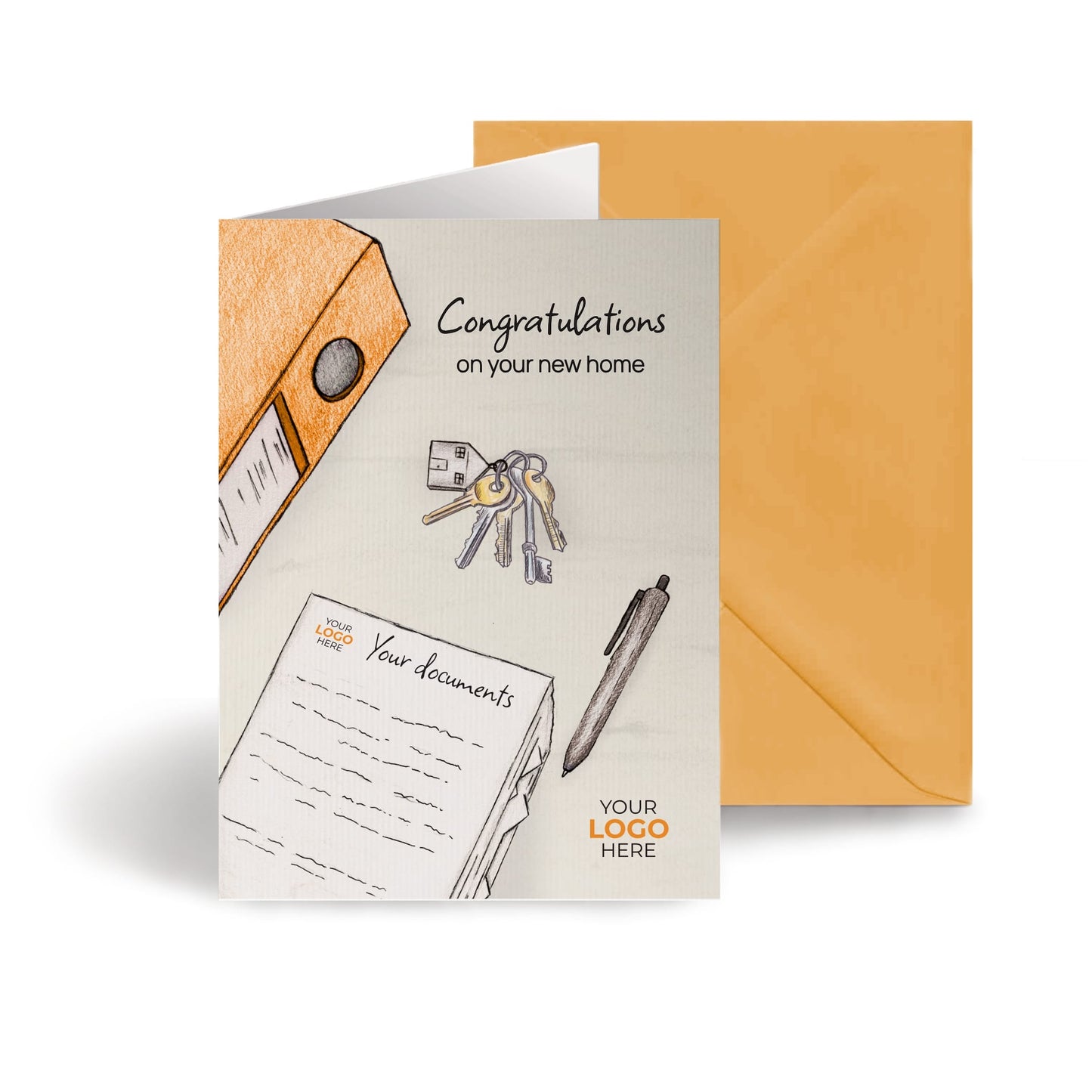 ‘Documents’ Personalised Corporate Branded Property Greeting Cards image 0