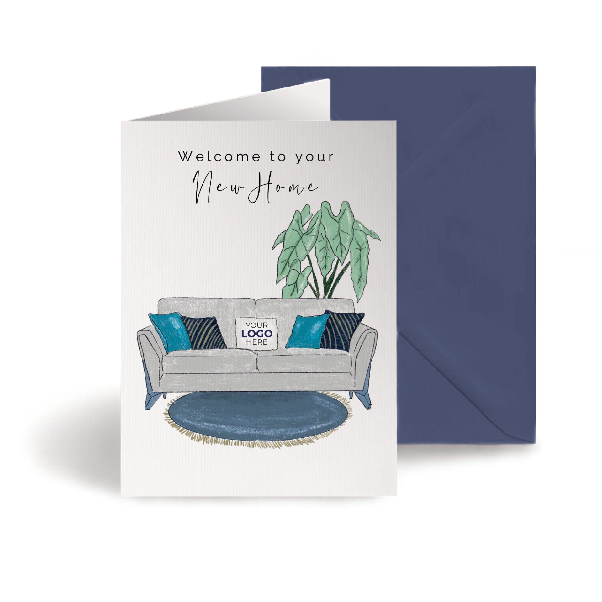 Luxurious Sofa' Personalised Corporate Branded Property Greeting Cards image 0