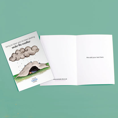 ‘Under the Weather’ Personalised Corporate Branded Get Well Soon Greeting Cards image 3
