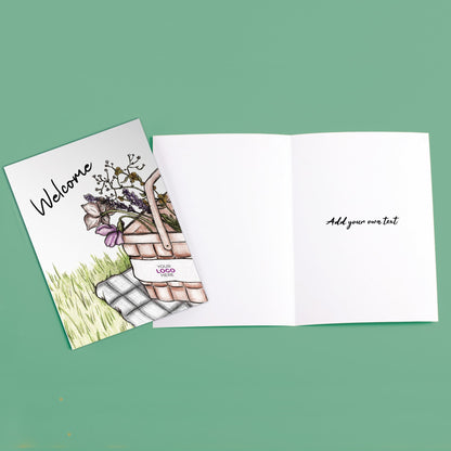‘Picnic Basket’ Personalised Corporate Branded Welcome Greeting Cards image 3