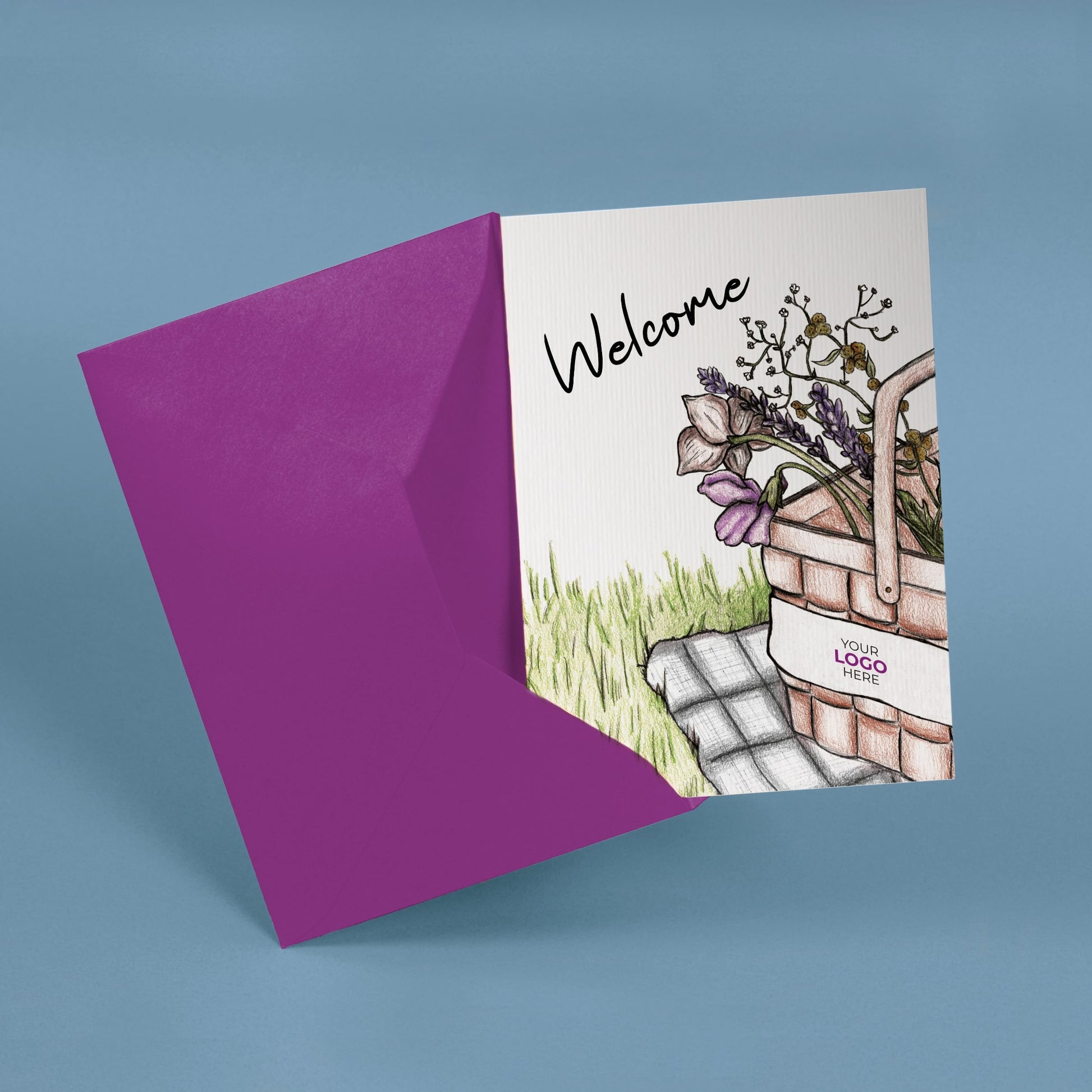 ‘Picnic Basket’ Personalised Corporate Branded Welcome Greeting Cards image 2